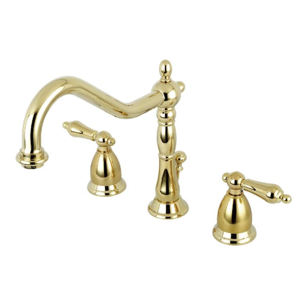 8" Widespread Bathroom Faucet, Polished Brass